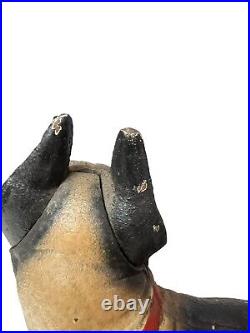Vintage Antique Cast Iron Boston Terrier Bull Dog Door Stop Hubley Style