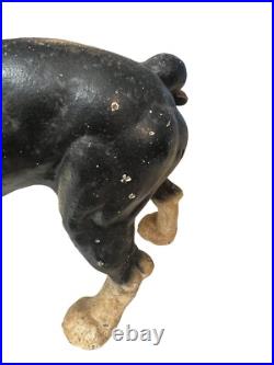 Vintage Antique Cast Iron Boston Terrier Bull Dog Door Stop Hubley Style