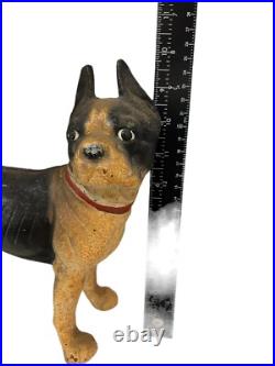 Vintage Antique Cast Iron Boston Terrier Bull Dog Door Stop Hubley Style