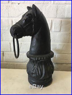 Vintage Antique Cast Iron Equestrian Horse Head Door Stop