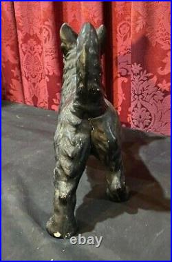 Vintage Antique Cast Iron Figural Scottie Terrier Dog Doorstop