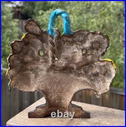 Vintage/ Antique Cast Iron Hubley Door Stop Flower Basket Poppy Snapdragon #484