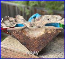 Vintage/ Antique Cast Iron Hubley Door Stop Flower Basket Poppy Snapdragon #484
