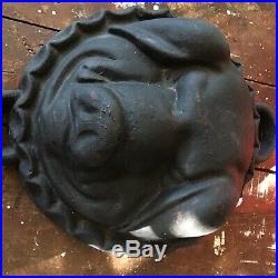 Vintage Antique Cast Iron Mold Pig Head, Head Cheese, Baking/ Doorstop Weapon