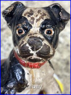 Vintage Antique Cast Iron puppy Dog Door Stop 4.5 tall