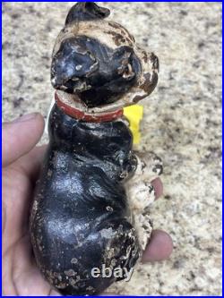 Vintage Antique Cast Iron puppy Dog Door Stop 4.5 tall