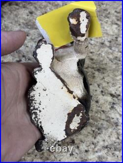 Vintage Antique Cast Iron puppy Dog Door Stop 4.5 tall