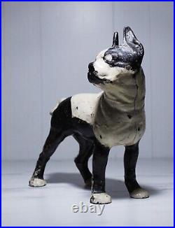 Vintage Antique Hubley Cast Iron Boston Terrier Bull Dog Doorstop Sculpture