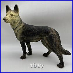 Vintage Antique Hubley Cast Iron German Shepherd Dog Door Stop Reproduction