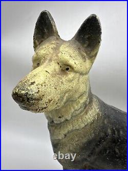 Vintage Antique Hubley Cast Iron German Shepherd Dog Door Stop Reproduction