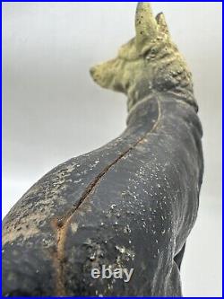 Vintage Antique Hubley Cast Iron German Shepherd Dog Door Stop Reproduction
