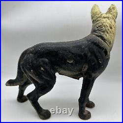 Vintage Antique Hubley Cast Iron German Shepherd Dog Door Stop Reproduction