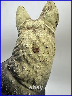 Vintage Antique Hubley Cast Iron German Shepherd Dog Door Stop Reproduction