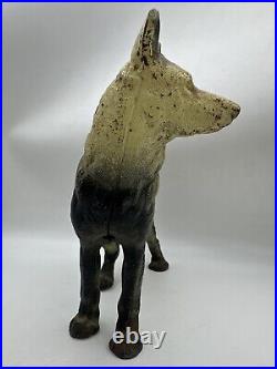 Vintage Antique Hubley Cast Iron German Shepherd Dog Door Stop Reproduction