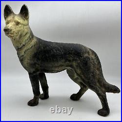 Vintage Antique Hubley Cast Iron German Shepherd Dog Door Stop Reproduction