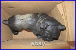 Vintage Antique Hubley English Bulldog Cast Iron Dog Statue Doorstop