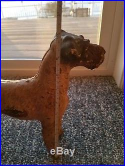 Vintage Antique Hubley Fox Terrier Dog Cast Iron Doorstop 11 X 10