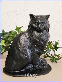 Vintage Black Cat Doorstop, Antique Cast Iron Sitting Cat, Black Iron Cat Vintage Black Cat Doorstop, Antique Cast Iron Sitting Cat, Black Iron Cat