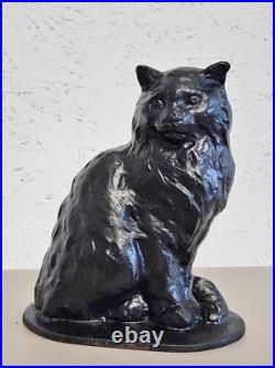 Vintage Black Cat Doorstop, Antique Cast Iron Sitting Cat, Black Iron Cat Vintage Black Cat Doorstop, Antique Cast Iron Sitting Cat, Black Iron Cat