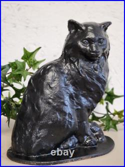 Vintage Black Cat Doorstop, Antique Cast Iron Sitting Cat, Black Iron Cat Vintage Black Cat Doorstop, Antique Cast Iron Sitting Cat, Black Iron Cat