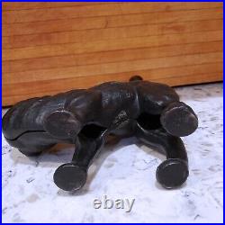 Vintage Black Cat Heavy Doorstop Cast Iron Arched Back Tail Up