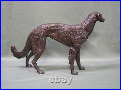 Vintage Borzoi Russian Wolfhound Cast Iron, Bronze Coating Doorstop