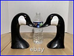 Vintage CAST IRON GOOSE HEADS DOORSTOPS BOOKENDS LARGE SIZE CAPTAIN HARRY JOBES Vintage CAST IRON GOOSE HEADS DOORSTOPS BOOKENDS LARGE SIZE CAPTAIN HARRY JOBES