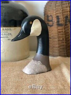 Vintage Capt Harry Jobes Duck DUck Decoy Cast Iron Goose Head Bookend Door Stop