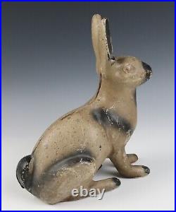 Vintage Cast Iron 11 Rabbit Door Stop Painted Metal Bunny Doorstop Statue Bank Vintage Cast Iron 11 Rabbit Door Stop Painted Metal Bunny Doorstop Statue Bank