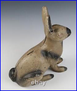 Vintage Cast Iron 11 Rabbit Door Stop Painted Metal Bunny Doorstop Statue Bank Vintage Cast Iron 11 Rabbit Door Stop Painted Metal Bunny Doorstop Statue Bank