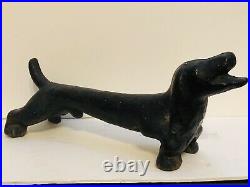 Vintage Cast Iron 20 Dachshund Weiner Dog Sculpture Andiron Door Stop 32 lbs