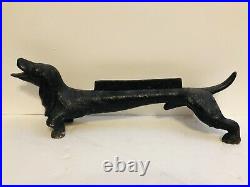 Vintage Cast Iron 22 Dachshund Wiener Dog Boot Scraper Door Stop 27 lbs Statue