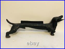 Vintage Cast Iron 22 Dachshund Wiener Dog Boot Scraper Door Stop 27 lbs Statue