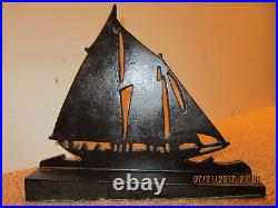 Vintage, Cast Iron 2 Masted Sailboat Doorstop