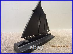 Vintage, Cast Iron 2 Masted Sailboat Doorstop