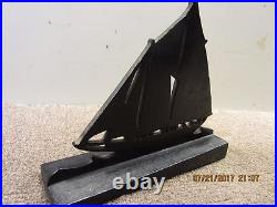 Vintage, Cast Iron 2 Masted Sailboat Doorstop