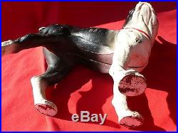 Vintage Cast Iron BOSTON TERRIER DOOR STOP Large 10 Tall x 9 Long Approx 8 lb