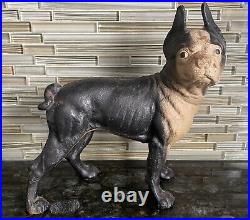 Vintage Cast Iron Boston Bull Terrier Door Stop