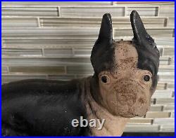 Vintage Cast Iron Boston Bull Terrier Door Stop