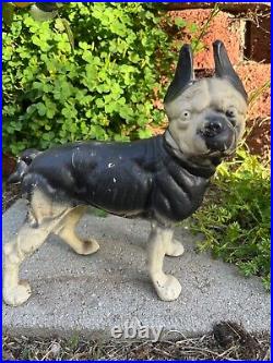 Vintage Cast Iron Boston Dog doorstop Original Paint Hubley