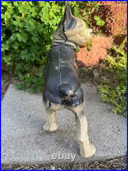 Vintage Cast Iron Boston Dog doorstop Original Paint Hubley