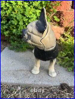 Vintage Cast Iron Boston Dog doorstop Original Paint Hubley