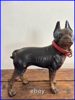 Vintage Cast Iron Boston Terrier Dog Doorstop In Style Of Hubley Original Paint Vintage Cast Iron Boston Terrier Dog Doorstop In Style Of Hubley Original Paint