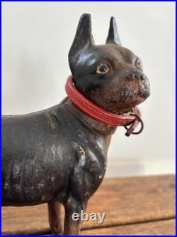 Vintage Cast Iron Boston Terrier Dog Doorstop In Style Of Hubley Original Paint Vintage Cast Iron Boston Terrier Dog Doorstop In Style Of Hubley Original Paint