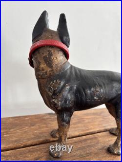 Vintage Cast Iron Boston Terrier Dog Doorstop In Style Of Hubley Original Paint Vintage Cast Iron Boston Terrier Dog Doorstop In Style Of Hubley Original Paint