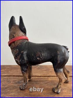 Vintage Cast Iron Boston Terrier Dog Doorstop In Style Of Hubley Original Paint Vintage Cast Iron Boston Terrier Dog Doorstop In Style Of Hubley Original Paint
