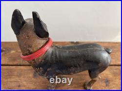 Vintage Cast Iron Boston Terrier Dog Doorstop In Style Of Hubley Original Paint Vintage Cast Iron Boston Terrier Dog Doorstop In Style Of Hubley Original Paint