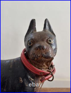 Vintage Cast Iron Boston Terrier Dog Doorstop In Style Of Hubley Original Paint Vintage Cast Iron Boston Terrier Dog Doorstop In Style Of Hubley Original Paint