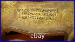 Vintage Cast Iron Bronze Coated Saddlebred Horse Doorstop King's Genius 1936