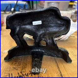 Vintage Cast Iron Buffalo Heavy Doorstop Animal Figure Decorative 5 x 6.5 inches